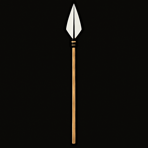 mızrak ucu yukarı olsun..
In-Game asset.  2d.  High contrast.  No shadows uzun ve ince saplı.