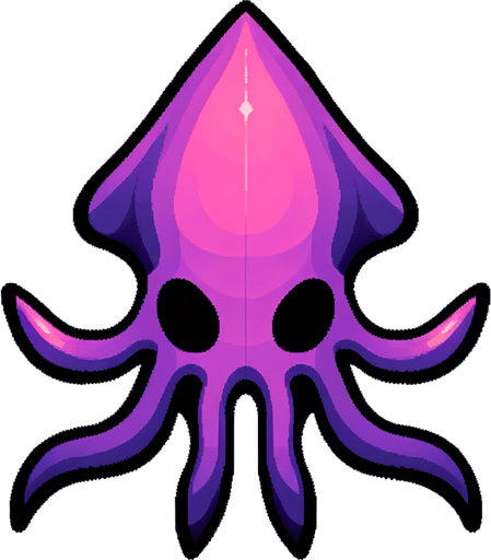 top down image purple squid alien.
Single Game Texture.  In-Game asset.  2d.  Blank background.  High contrast.  No shadows