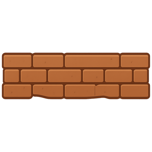 bloque rectangular de ladrillos de castillo. No background. Transparent background. Blank background. No shadows. 2d. In-Game asset. flat
