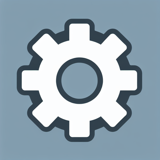UI cog icon. white.
2d.  No shadows