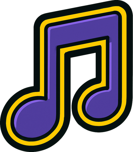 music note.
In-Game asset.  2d.  High contrast.  No shadows
