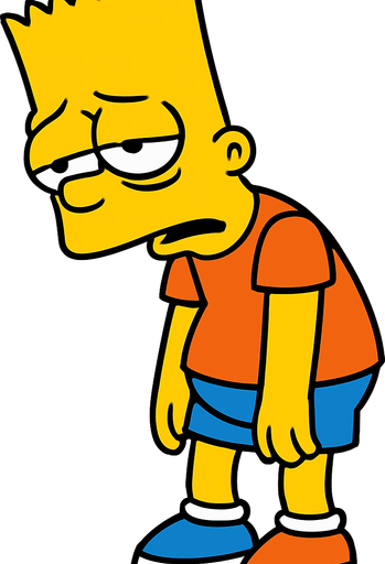 Bart is tired.
In-Game asset.  2d.  High contrast.  No shadows
