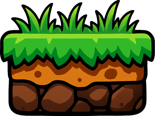 platform with grass.
In-Game asset.  2d.  High contrast.  No shadows