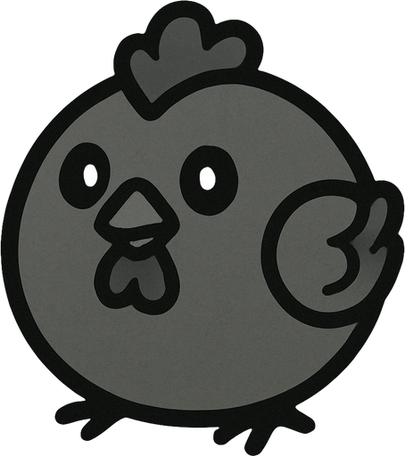 gray chicken ball.
In-Game asset.  2d.  High contrast.  No shadows