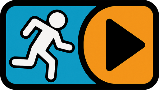 Play button for portal video game.
In-Game asset.  2d.  High contrast.  No shadows