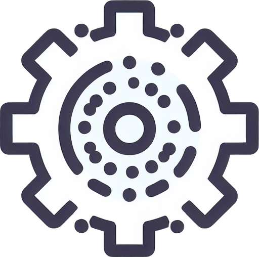 UI cog icon. white.
2d.  No shadows