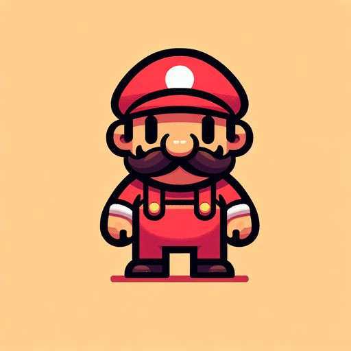 mario tasarla.
Single Game Texture.  In-Game asset.  2d.  Blank background.  High contrast.  No shadows