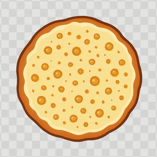 A pancake that has started cooking. Transparent transparent 2d 2d 2d topdown view topdown view.
In-Game asset.  2d.  High contrast.  No shadows