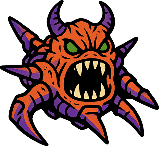monster space ship.
In-Game asset.  2d.  High contrast.  No shadows