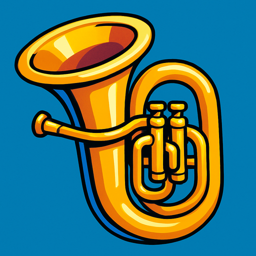 tuba.
In-Game asset. 3d.  High contrast.  No shadows
