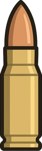 Silah mermisi. No background. Transparent background. Blank background. No shadows. 2d. In-Game asset. flat