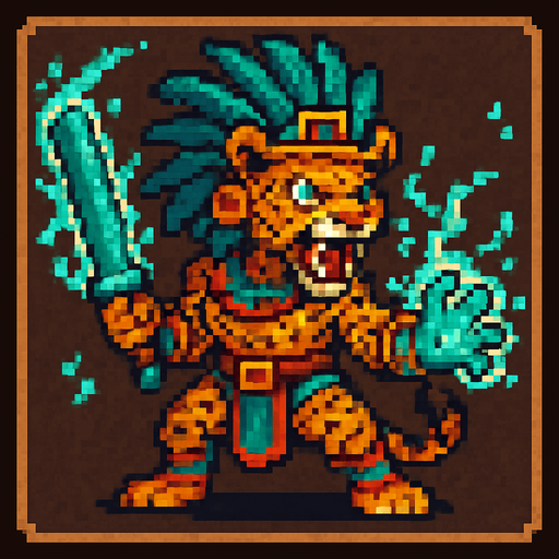 Creame un boton de este personaje extilo pixelar cuadrado