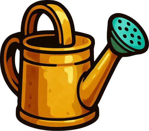 watering can. Single Game Texture. In-Game asset. 2d. Blank background. High contrast. No shadows.
In-Game asset.  2d.  High contrast.  No shadows