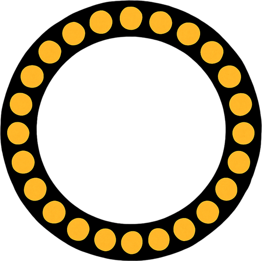 empty circle dotted.
In-Game asset.  2d.  High contrast.  No shadows