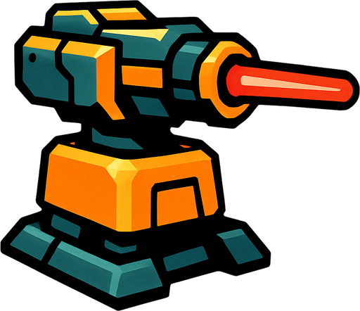 Laserturret.
In-Game asset.  2d.  High contrast.  No shadows