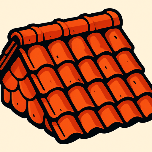 tejado.
In-Game asset.  2d.  High contrast.  No shadows