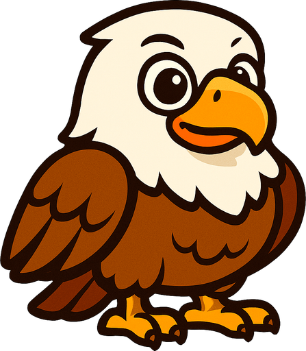 cute eagle.
In-Game asset.  2d.  High contrast.  No shadows