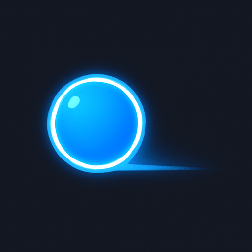 "Oyuncunun karakteri, parlak mavi renkte, orta boyutlu, pürüzsüz bir daire şeklinde olmalı. Hareket ettiğinde hafif bir iz bırakmalı veya parlak bir kenar çizgisi olmalı. Canı azaldığında rengi kırmızıya dönmeli veya titremeli."
tek bir top olsun.
In-Game asset.  2d.  High contrast.  No shadows