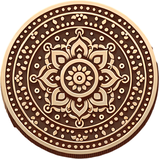 Coin indian.
Single Game Texture. In-Game asset. 2d. Blank background. High contrast. No shadows.