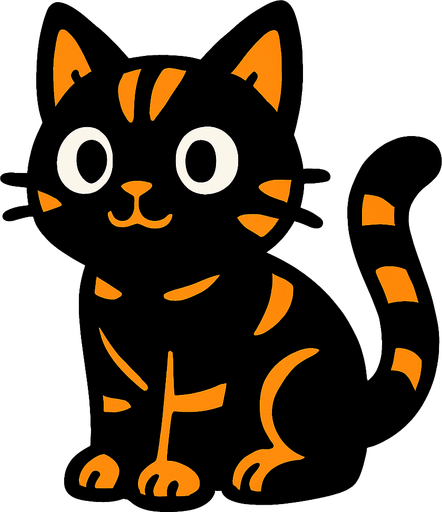 Cat.
In-Game asset.  2d.  High contrast.  No shadows