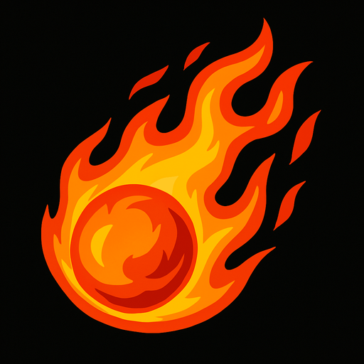 Fireball.
In-Game asset.  2d.  High contrast.  No shadows