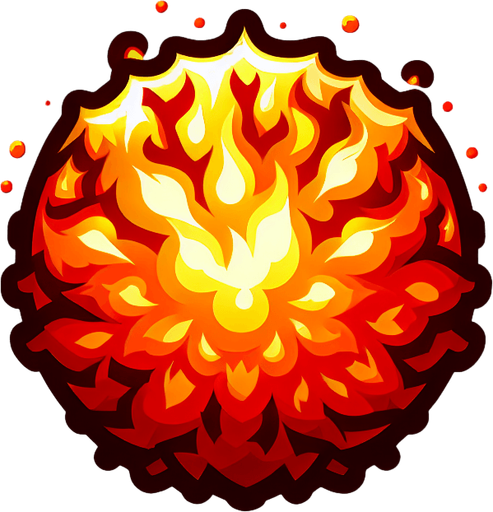 Fireball.
Single Game Texture. In-Game asset. 2d. Blank background. High contrast. No shadows.