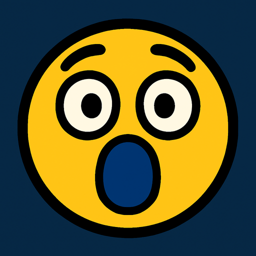 Emoji_shocked.
In-Game asset.  2d.  High contrast.  No shadows