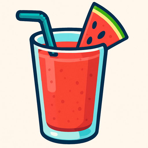 a watermelon juice in a glass.
In-Game asset.  2d.  High contrast.  No shadows