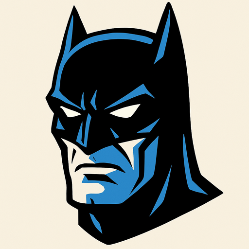 Süper kahraman olan Batman'ın kafasını oluştur.
In-Game asset.  High contrast.  No shadows