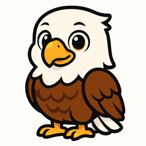 cute eagle.
In-Game asset.  2d.  High contrast.  No shadows