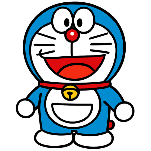 Doraemon full budy.
In-Game asset.  2d.  High contrast.  No shadows