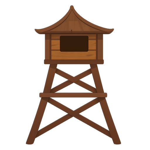 gözcü kulesi. No background. Transparent background. Blank background. No shadows. 2d. In-Game asset. flat