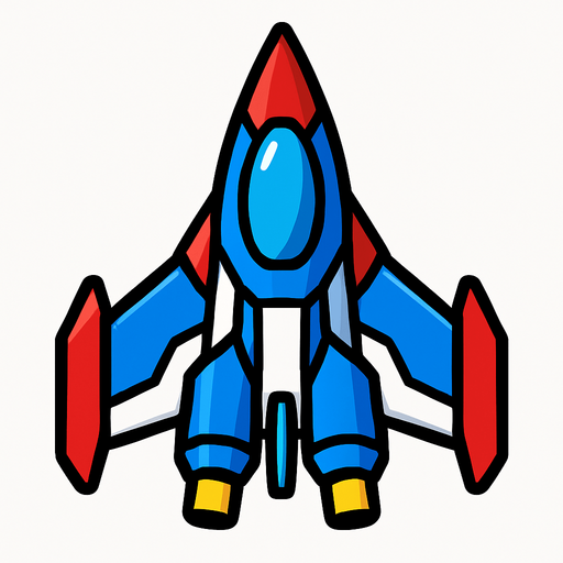 player space ship.
In-Game asset.  2d.  High contrast.  No shadows
