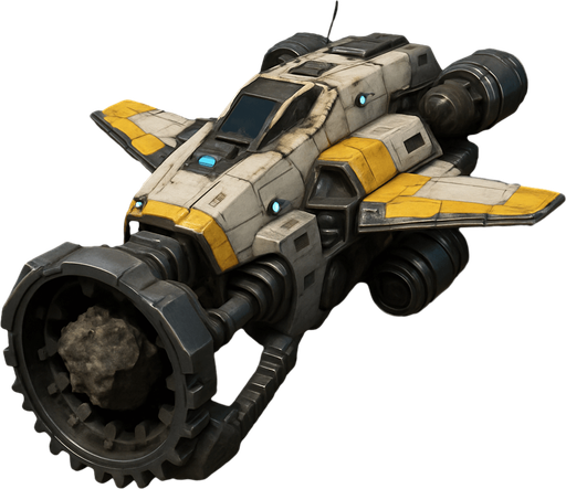 Maden toplayıcı uzay mekiği, Gerçekçi.
In-Game asset.  High contrast.  No shadows