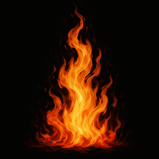 Ateş, gerçekçi, yazısız.
In-Game asset.  2d.  High contrast.  No shadows