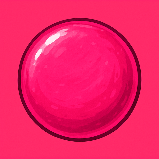 gerçekçi bir şeker. yuvarlak bir şeker ve pembe renk..
In-Game asset.  2d.  High contrast.  No shadows