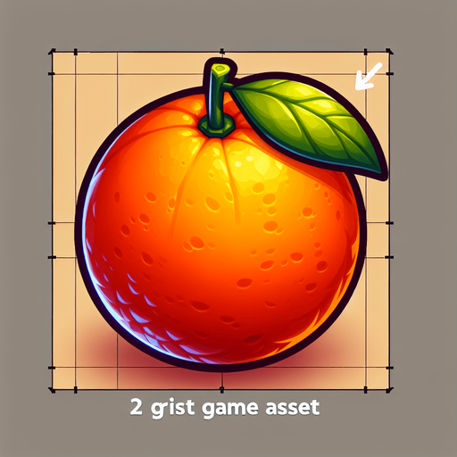 An orange.
Single Game Texture. In-Game asset. 2d. Blank background. High contrast. No shadows.