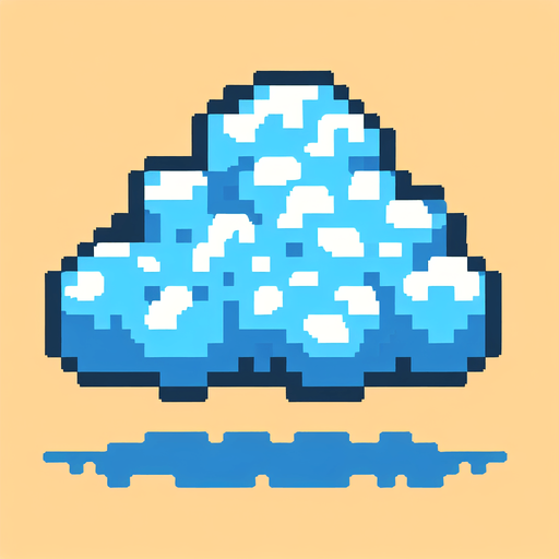 Bulut piksel sanatı.
Single Game Texture.  In-Game asset.  2d.  Blank background.  High contrast.  No shadows