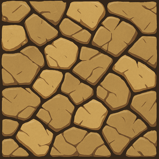 house floor made with cut stones.
In-Game asset.  2d.  High contrast.  No shadows