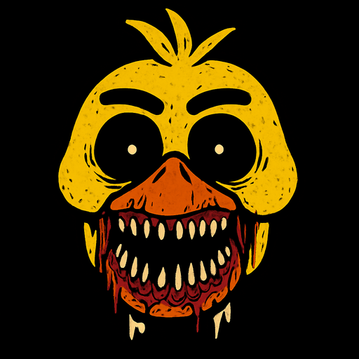 scary chica head.
In-Game asset.  2d.  High contrast.  No shadows