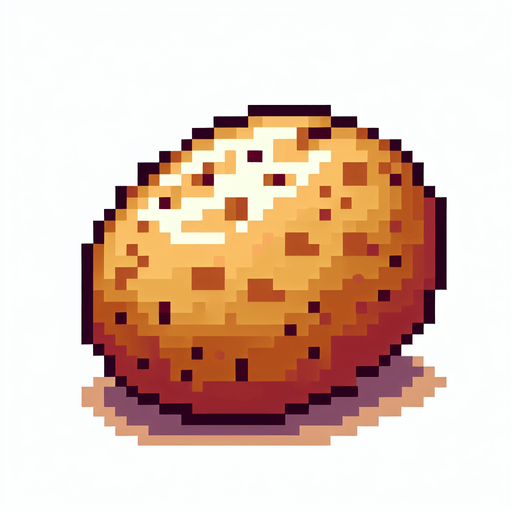 A 16 bit potato. Delicious, hearty potato 🥔 no border, no UI.
Single Game Texture. In-Game asset. 2d. Blank background. High contrast. No shadows.