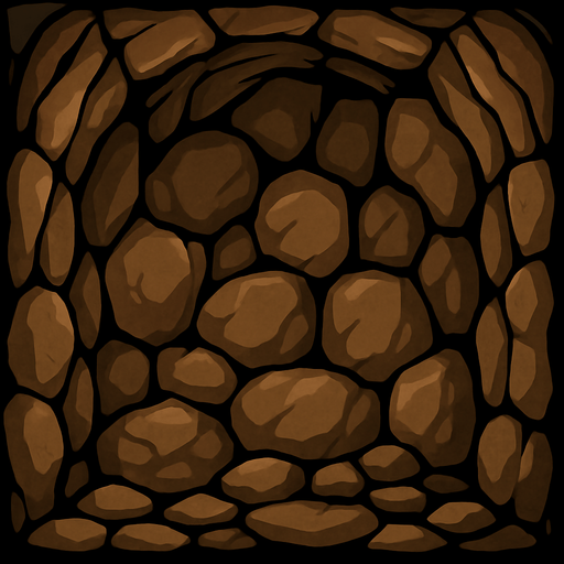 Muro de piedras tipo cueva.
In-Game asset.  2d.  High contrast.  No shadows