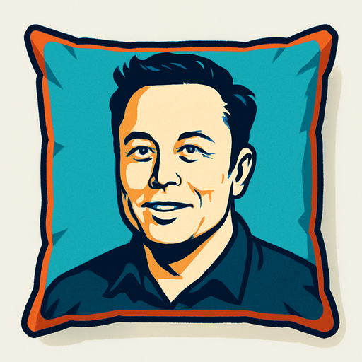 elon musk resmi olan yastık.
In-Game asset.  2d.  High contrast.  No shadows