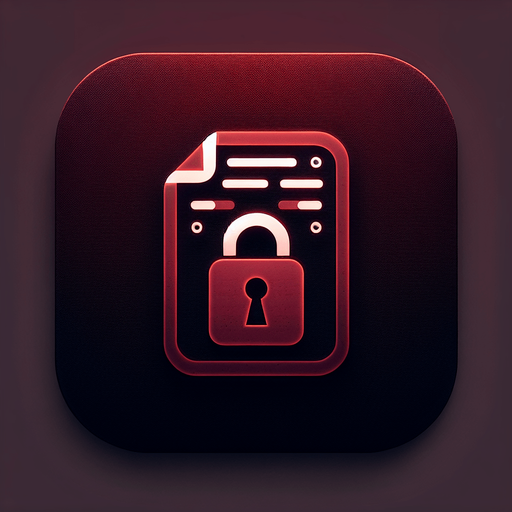 Create a square app store icon with rounded corners, specifically designed for a 'Locked' application. Center the icon with a sleek and minimalist padlock symbol to clearly represent security and protection. Overlay the padlock on a subtle file or document graphic to signify locked or encrypted files. Incorporate faint lines of code or binary digits within the file graphic to add a modern, tech-savvy touch. Use a background gradient transitioning from deep crimson to dark burgundy, creating a sense of urgency and protection. Add a soft red glow around the icon's edges to emphasize security and advanced technology, ensuring the overall design remains clean, professional, and visually striking.
Single Game Texture. In-Game asset. 2d. Blank background. High contrast. No shadows.