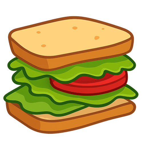 Sandviç . No background. Transparent background. Blank background. No shadows. 2d. In-Game asset. flat