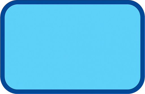 A sign with oval corners. Light blue.
In-Game asset.  2d.  High contrast.  No shadows