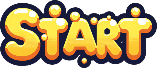 an SVG of the word 'Start'. word should be yellow and the font should look like its made out of bubbles. cartoon.
Single Game Texture.  In-Game asset.  2d.  Blank background.  High contrast.  No shadows
