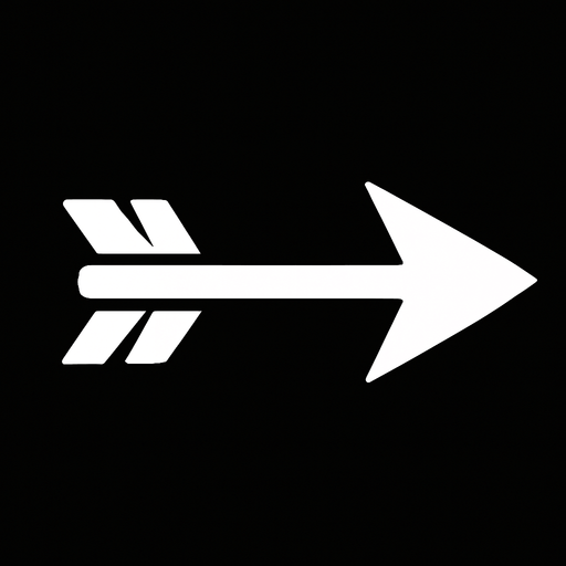 An arow white.
In-Game asset.  2d.  High contrast.  No shadows