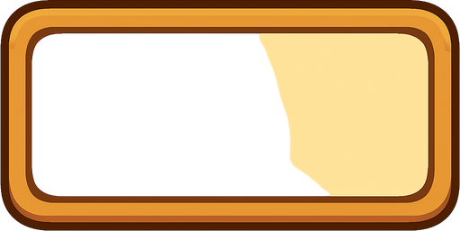 Crea un rectángulo horizontal que servirá como fondo para la visualización de los recursos (Oro, Madera, Cristales) en la interfaz de usuario. Debe estar en un estilo 2D renderizado, limpio y cartoonish, con contornos claros y colores que complementen la paleta del juego sin distraer. La perspectiva es cenital, por lo que se verá como una forma plana con sombreado sutil para darle una ligera sensación de profundidad o relieve..
In-Game asset.  2d.  High contrast.  No shadows