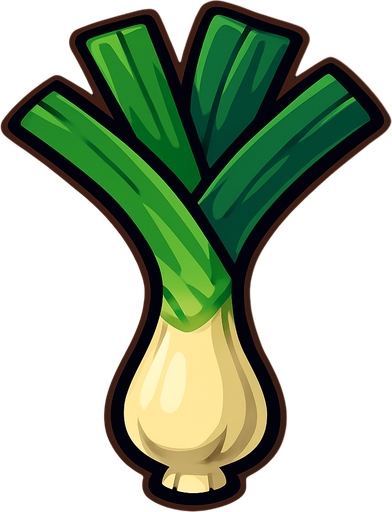poireau.
In-Game asset.  2d.  High contrast.  No shadows